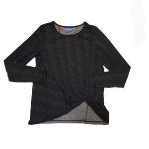 Simply Vera Wang Womens Front Knot Geometric Top L